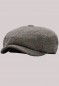 Preview: Newsboy Cap Herringbone Button Ascot grau