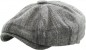 Preview: Newsboy Cap Plaid Button Top Ascot grau