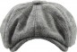 Preview: Newsboy Cap Plaid Button Top Ascot grau