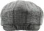 Preview: Newsboy Cap Plaid Button Top Ascot grau