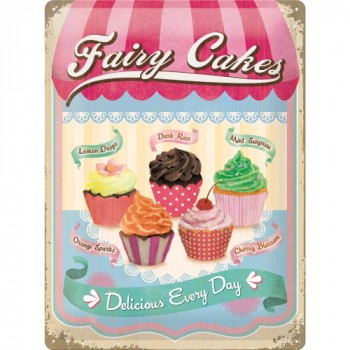 Blechschild 30 x 40cm Fairy Cakes - Cup Cakes
