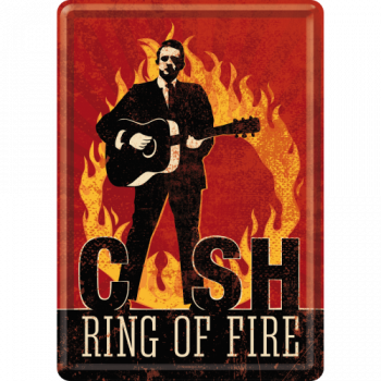 Blechpostkarte Johnny Cash Ring of Fire