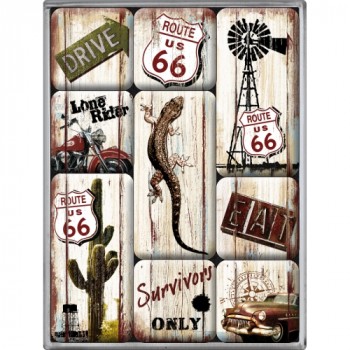 Magnet-Set (9-tlg.) Route 66 - Desert Survivor