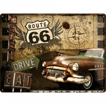 Blechschild 30 x 40cm Route 66 Road Trip