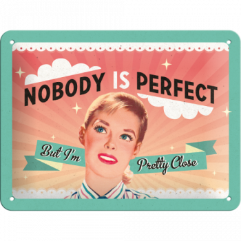Blechschild 15 x 20cm Nobody Is Perfect