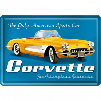 Blechpostkarte Corvette