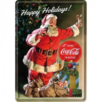 Blechpostkarte - Happy Holiday Santa