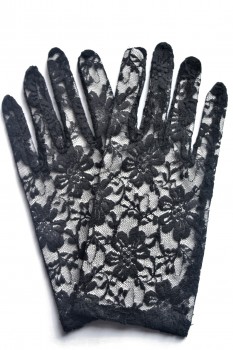 Schwarze kurze Handschuhe aus Spitze