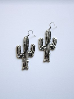 Ohrringe Textured Cactus Silber