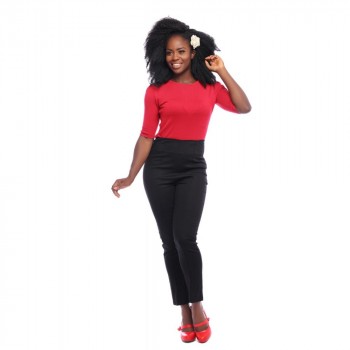 Collectif Mainline - Bonnie Plain Trousers Schwarz