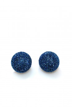 Collectif - Small Lurex Sparkle Earrings Blue Ohrstecker