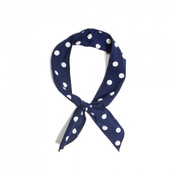 Collectif Accessories - Polka Dot Wired Bandana in Navy / Weiß