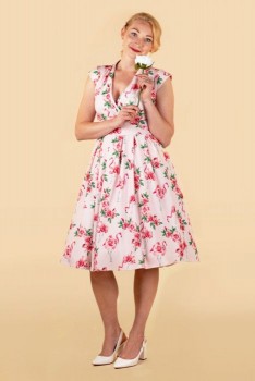 Lady Vintage - Eva Dress Flamingo Rose