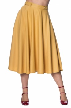 Banned Retro - Di Di Swing Skirt in senfgelb