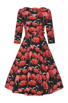 Hearts & Roses - Sweet Poppy Swing Dress in Schwarz