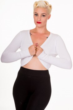Banned Retro - Flickers Bolero in scheeweiß
