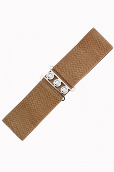 Banned Retro - Stretchgürtel Vintage Stretch Belt in hellbraun