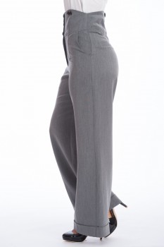 Banned Retro - Girl Boss Trousers grey