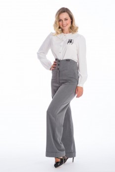 Banned Retro - Girl Boss Trousers grey