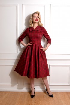 Hearts & Roses - Blake Red Check Swing Dress