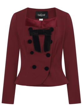 Collectif Womenswear - Agatha Plain Jacket burgundy