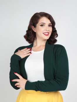 Collectif Womenswear - Jean Viskose Bolero in dunkelgrün