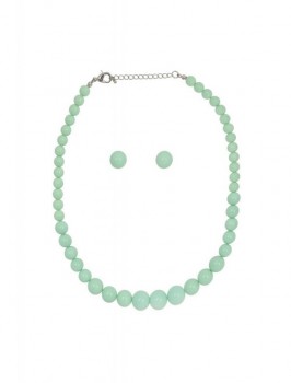 Collectif Accessories - Natalie Bead Necklace Set in mint