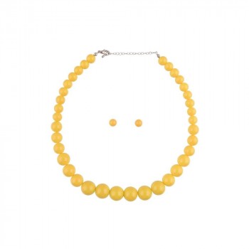 Collectif Accessories - Natalie Bead Necklace Set in gelb