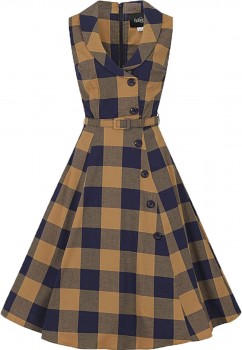 Collectif Womenswear - Sara New Forest Check Swing Dress