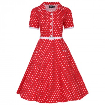 Dolly & Dotty - Penelope Dress Red & White Polka Dots
