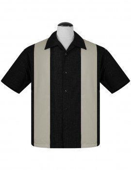 Steady Mens - PopCheck Double Panel Shirt in schwarz / beige