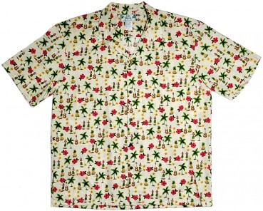 Two Palms - Hawaii Hemd Hula Gal Creme
