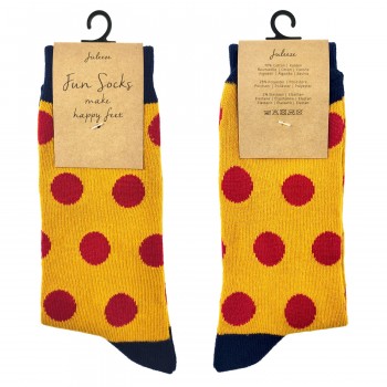 Juleeze – Fun Socks Polka Dots gelb