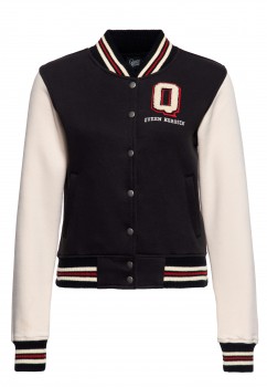Queen Kerosin - College Sweatjacke »Q« in schwarz
