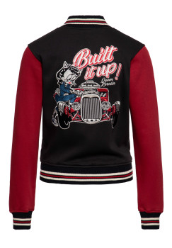 Queen Kerosin - College Sweatjacke »Built It Up« in schwarz