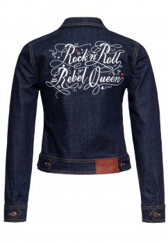 Queen Kerosin - Denim Workwear Jacke "Rock'n'Roll Rebel Queen"