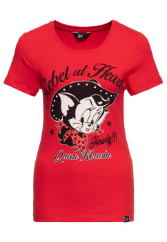 Queen Kerosin – T-Shirt «Howdy» in rot