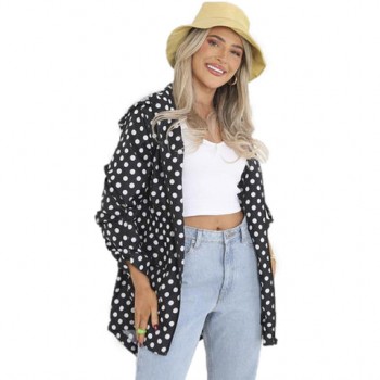 Lange Regenjacke Polka Dot in schwarz / weiß