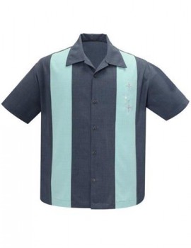 Steady Mens - 3 Star Panel Shirt in Dunkelgrau