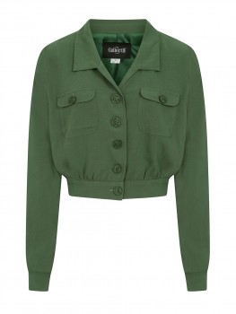 Collectif Womenswear - Poppy Gab Jacket in grün