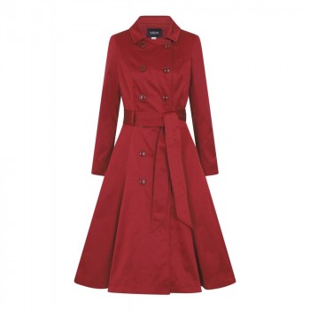 Collectif Womenswear - Korrina Swing Trench Coat in weinrot