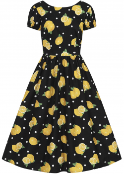 Collectif Womenswear – Demira Polka Lemon Swing Dress