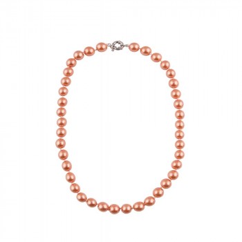 Collectif - Dainty Pearl Necklace Peach Perlenkette