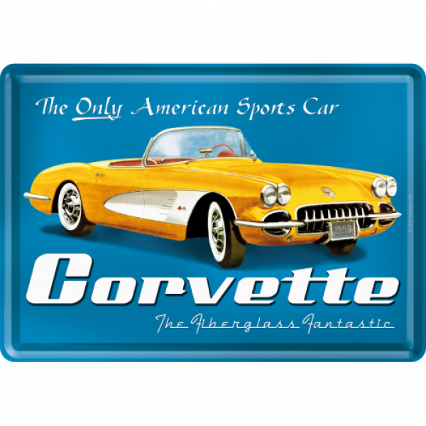Blechpostkarte Corvette