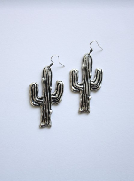 Ohrringe Textured Cactus Silber