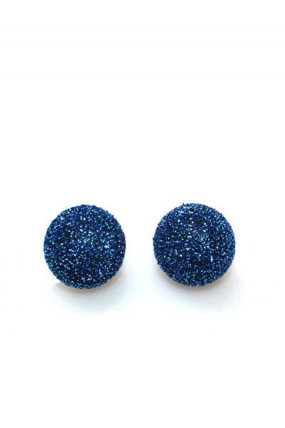Collectif - Small Lurex Sparkle Earrings Blue Ohrstecker