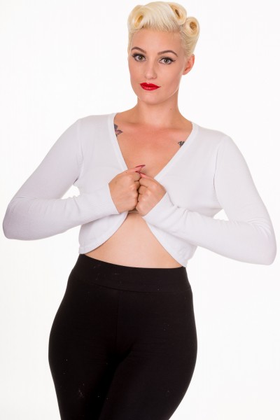 Banned Retro - Flickers Bolero in scheeweiß