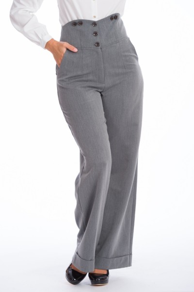 Banned Retro - Girl Boss Trousers grey