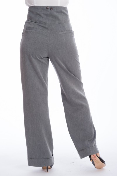 Banned Retro - Girl Boss Trousers grey