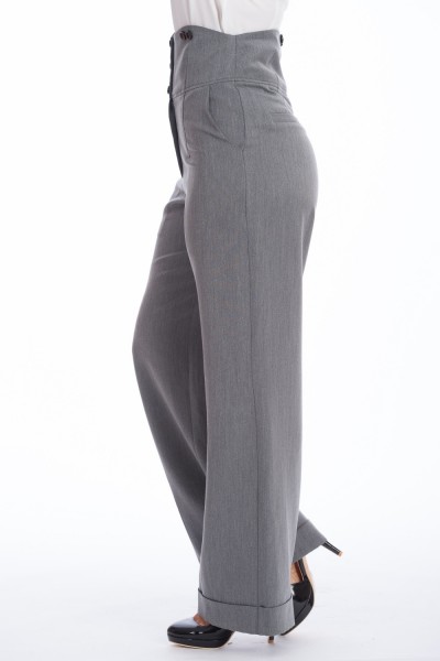 Banned Retro - Girl Boss Trousers grey